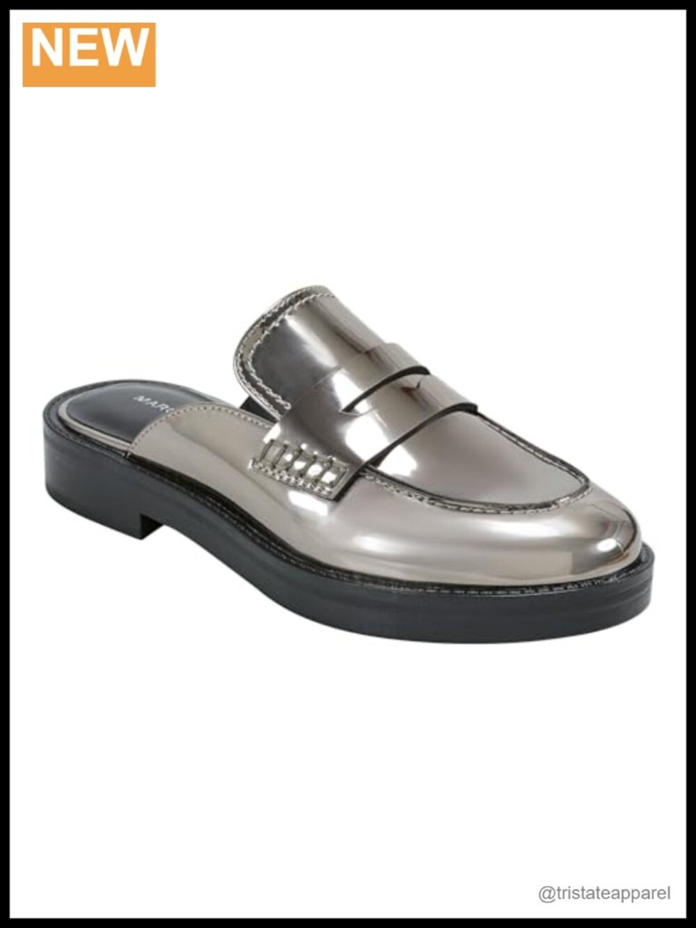 Marc Fisher Burlesk Faux Leather Almond Toe Backless Loafer